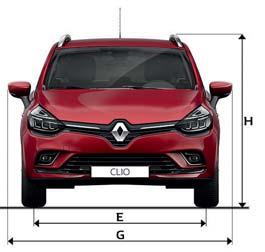 Dimensioner CLIO CLIO SPORT TOURER BAGAGERUMSVOLYM (dm³) Clio Clio Sport Tourer VDA-volym (ISO 3832) (under