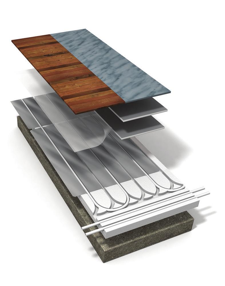 Betongbjälklagets tjocklek har liten inverkan på värmetransporten då betong är en god värmeledare.
