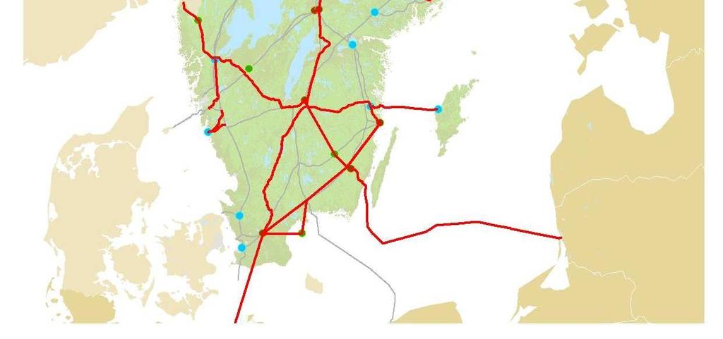 ledningar (400 kv) > 3000 km nya ledningar