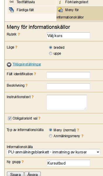 Fortsätt i samma blankett du just skapade: 2.