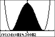 Skivans volym blir 3 3 2 2 π (9 x ) Vi ritat upp den kurvan och beräknar arean under densamma. dx Infoga grafer. Skriv in funktionen f1(x)=9-x^2 Rita också gärna in spegelkurvan i x-axeln.