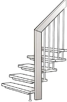 trappstegens djup och höjd anpassas till människokroppens gångrörelser.