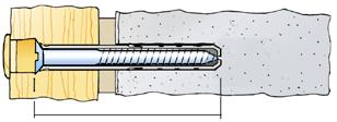 Om skruven försänks 10 mm kan avståndet mellan träregel och vang variera mellan 20- Om avståndet är mindre måste kortare skruv väljas.