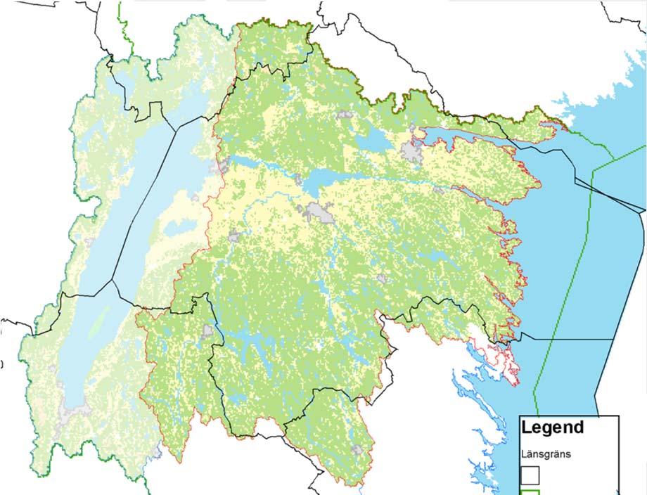 Water characteristics of Östergötland Catchment area: 15 481 km² 2200 lakes 3750 km of rivers