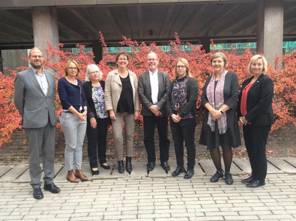 Bibsamkonsortiets styrgrupp, från vänster: Wilhelm Widmark, Karin Grönvall, Britt-Marie Wideberg, Jette Guldborg Petersen, Jakob Harnesk, Hanna Gadd, Astrid Söderbergh Widding, Anna Lundén.