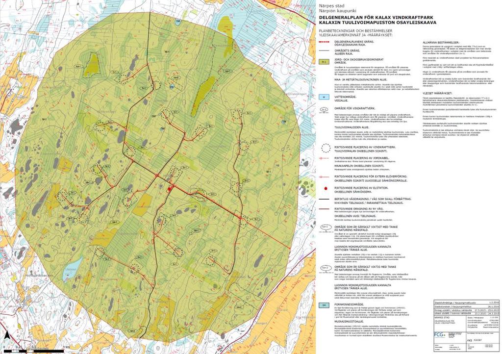 6 (11) Figur 4. Delgeneralplanen för Kalax vindkraftpark är gällande på området. Delgeneralplanen har fått laga kraft 2016.