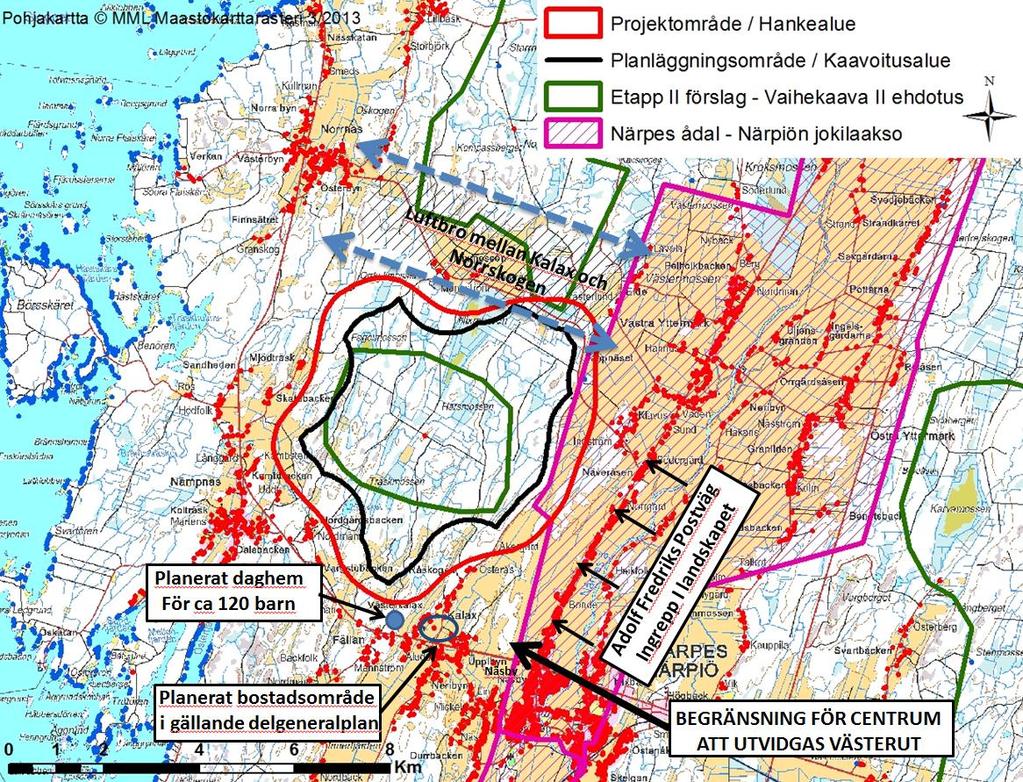 21 (88) 5.2.8 Närpes stads synpunkter på delgeneralplaneringen av Kalax vindkraftspark Första myndighetssamrådet för delgeneralplaneringen av Kalax vindkraftpark ordnades den 13 november 2013 i