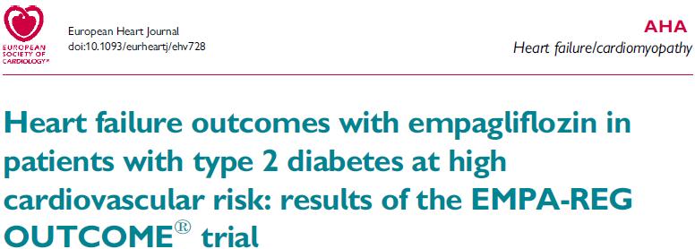 160126 Conclusion In patients with type 2 diabetes and high cardiovascular risk, empagliflozin reduced heart failure hospitalization and cardiovascular death, with a