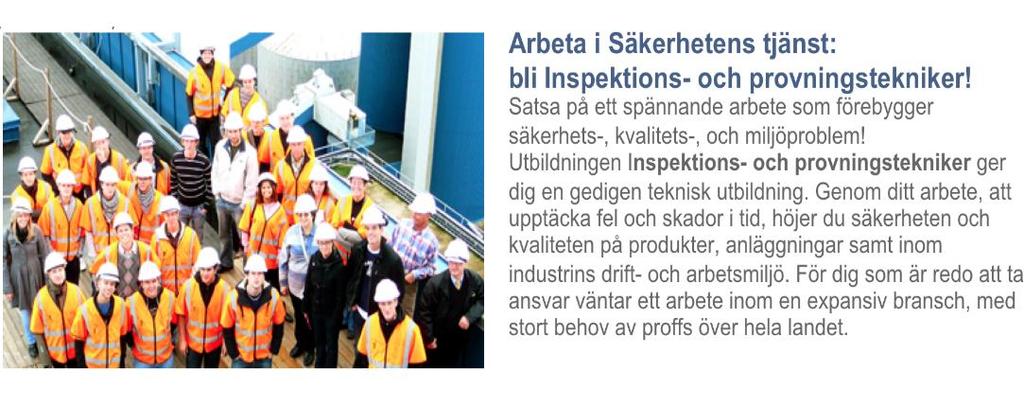 Inspektions- och provningstekniker OFP=Oförstörande Provning.