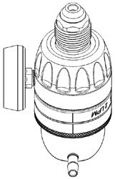 Näsgrimma Anslutning Bullnose-anslutning Brittisk - 19GB05 (på bild) och 19GB05NG Spansk - 19ES05 och 19ES05NG Inloppspackning (O-ring) Visartavla Innehållsmätare (ENDAST på modeller med mätare)