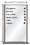 Förstanivås utskjutande/plan mot vägg (med eller utan inskription)
