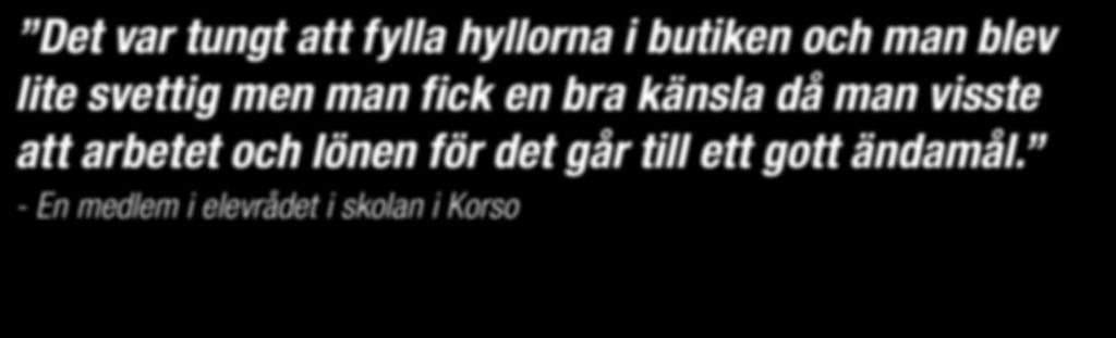 Det var tungt att fylla hyllorna i butiken och man blev lite svettig men man fick en bra känsla då man