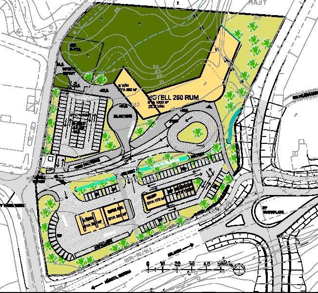 Situationsplan med planerad bebyggelse, trafik- och grönytor Natur Mark och vegetation Planområdet är en del av ett kulturlandskap.
