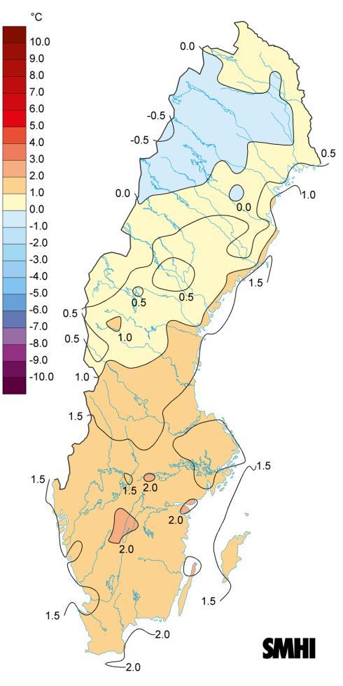 8 Vädret i södra Sverige jan-jun 2017 Vädret under det första halvåret 2017 har varit relativt bra och temperaturen har legat strax över månadsmedelvärdet under fem av sex månader.
