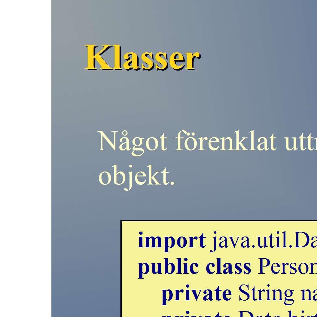 Ett enkelt klassdiagram Segment