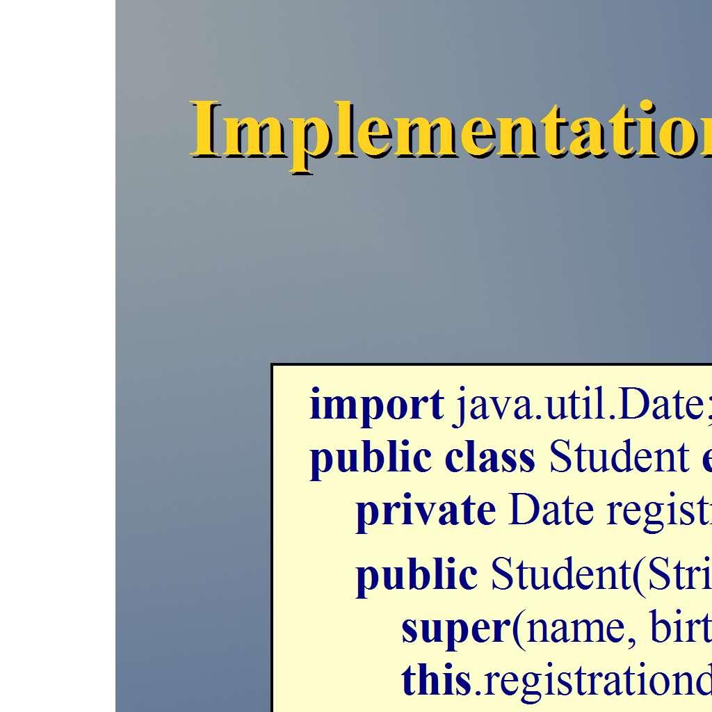 Implementationsarv superklass Vid