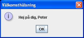 4.4 Swing ett interaktivt grafiskt gränssnitt Våra javaprogram har hittills bara haft utdata, inga indata.