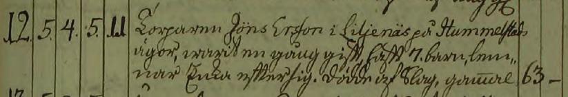 Vi vet ju från kartan att det fanns redan 1784 men det fanns alltså lite tidigare. Den 4 maj 1783 dog torparen Jöns Eriksson på Liljenäset enligt församlingens dödbok.