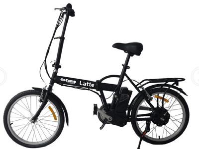 Cykla lätt med Gocamp Latte Den här hopfällbara elcykeln med stålram är utrustad med borstlös likströmsmotor som ger väsentligt ökad livslängd än för motsvarande DC-motor.