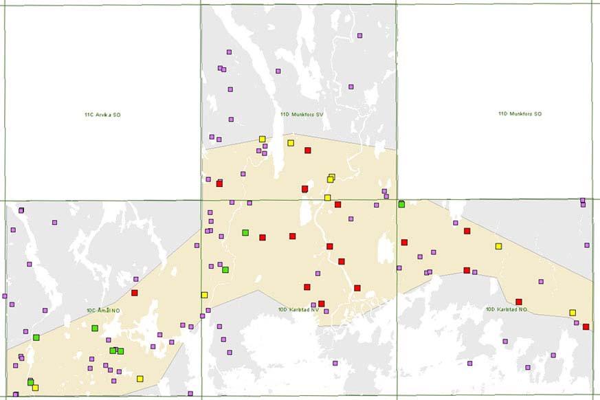 8(28) LITOGEOKEMISKA ANALYSER OCH TEKNISKA ANALYSER FÖR BERGKVALITET Martin Ahl Provtagningsplatserna för de 133 bergartsproverna som analyserats på huvudelement, spårelement och sällsynta