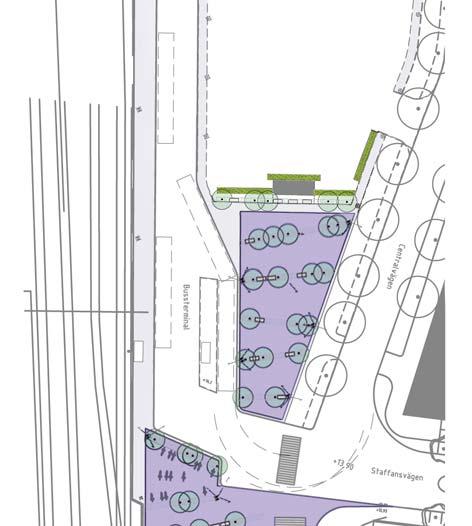 Översikt Längs med järnvägen som sträcker sig genom Knivsta planeras för en grön zon som förstärks vid utvecklingen av Knivsta centrum.