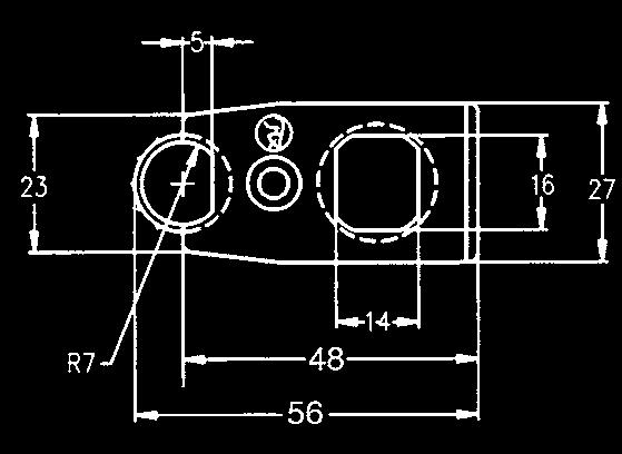 Slutblecket har två lägen för kolvarna: Stängt läge och vädringsläge. Material Zink Skruv Använd nr 9 (4,5 mm) TFX/DIN 7997 Utförande i övrigt för båda: Ändkolvar typ gripkolv.