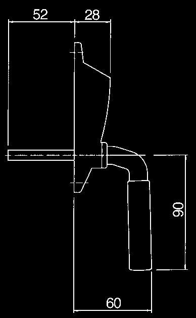 Säkerhetshandtag Godkända enligt SS 3620 Klass B. Finns rakt, höger och vänster. Låsbart med tryckcylinder Fix 4484 och 4482 (köpes separat).