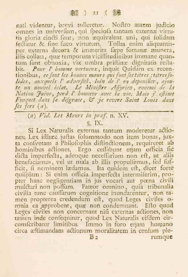»Si ) w nati videntur, brevi tolleretur.