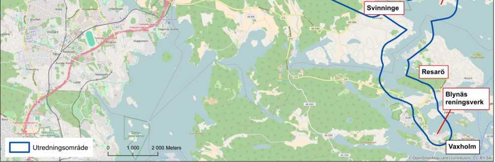 Landvägsalternativet delades senare upp i två varianter, ett utformat med markledningar och ett tunnelalternativ. Båda landvägsalternativen ansluter befintligt tunnelsystem i Karby. http://ams.se.wspgroup.
