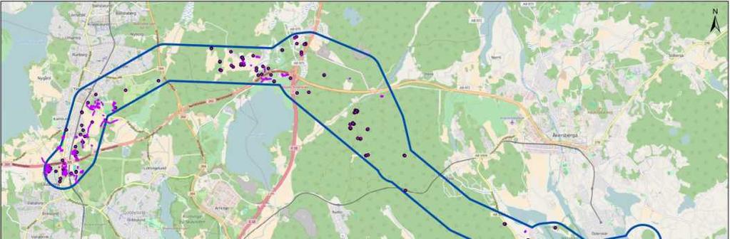 Uppdragsnr: 10218037 17 (29) 5.4 Kulturmiljö Inom utredningsområdet för den föreslagna tunnelsträckningen finns många fornlämningar, se figur 10.