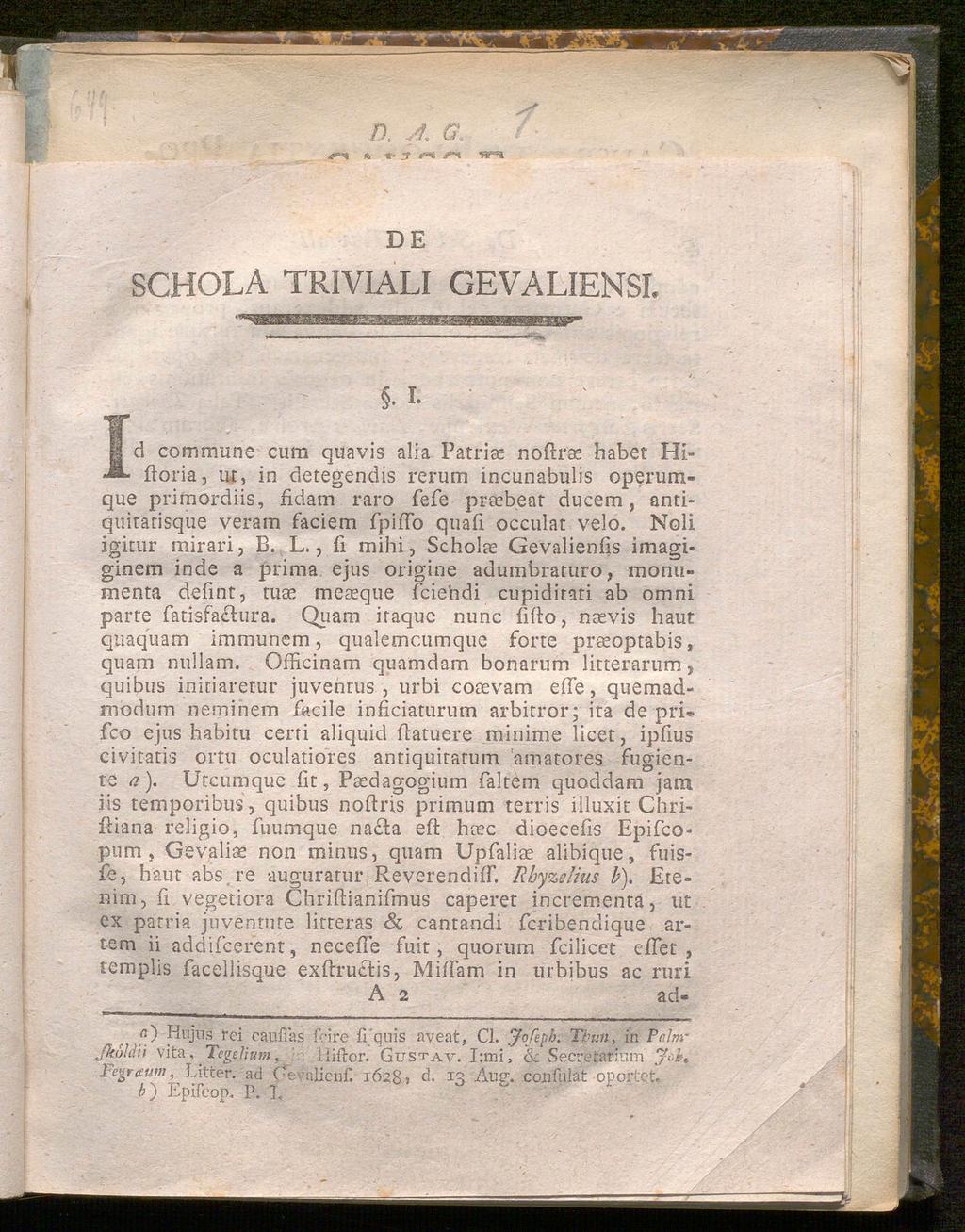 a A a DE SCHOLA TRIVIAL! GEVALIENSL.