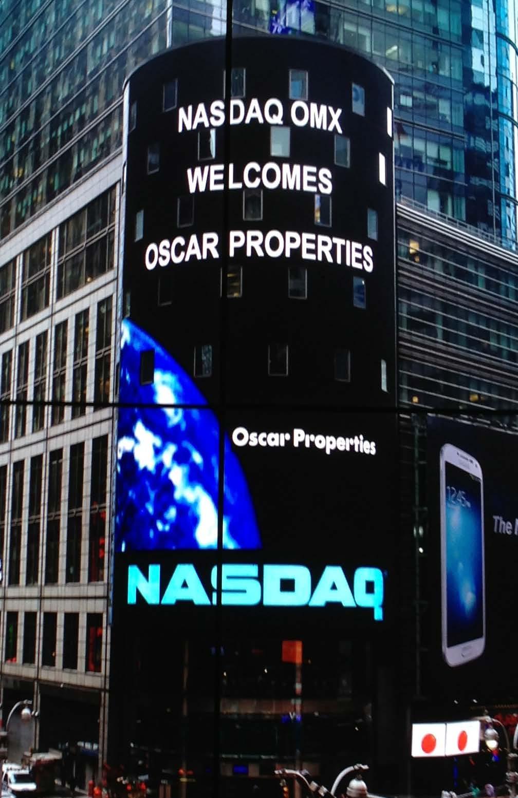 Times Square i New York den 18 juni då Oscar Properties