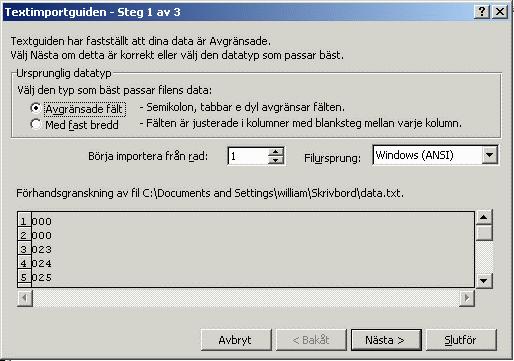 txt i Excel.