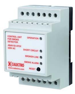 ABAV-S3 230V ATEX KONTROLLENHET MED ATEX-BARRIÄR för rökdetektor ST-I-IS ATEX Rök TEKNISKA DATA Matningsspänning: 230V AC, ±10%, 50-60 Hz Effektförbrukning: 1,8 VA Larmutgångar: En växlande kontakt