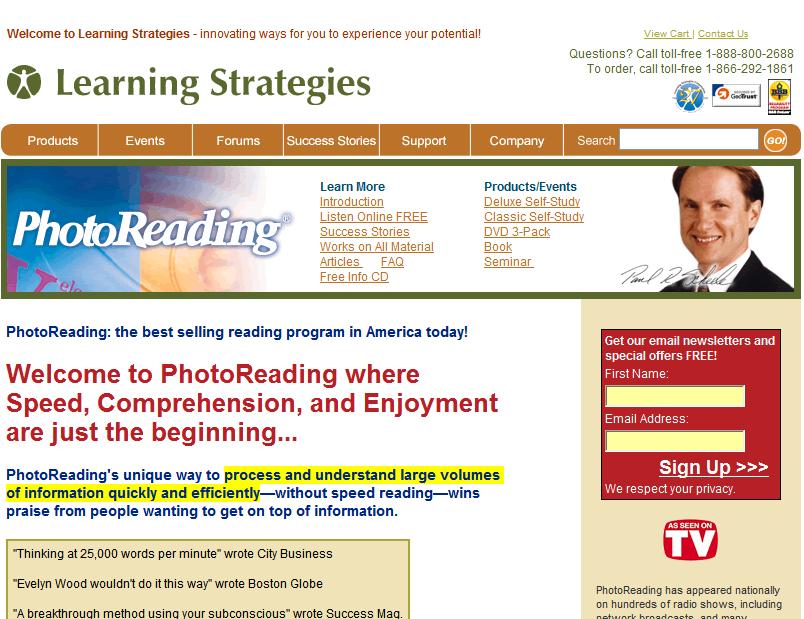 Hello. My name is Peter Bissonette, president of Learning Strategies Corporation. I can consume vast amounts of printed information with the same ease as drinking water.