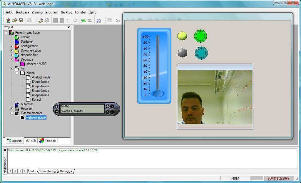 Automgen IRIS för scada/övervakning 2D-simulering/online 3D-simulering/online (även direkt mot tex step7, gx developer och codesys) Scada-system för övervakning (även för webbrowser tex internet