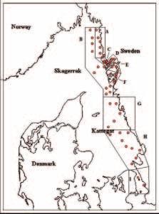 Bottenfisk i Västerhavet Figur 1.1. Trålstationer längs svenska ästkusten 2001-2003.