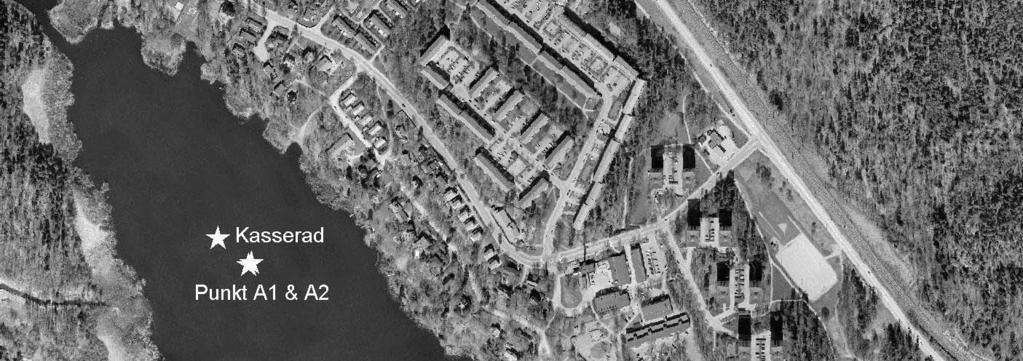 Figur 1. Sedimentprovtagningspunkter. Tabell 1. Provpunkter Beskrivning Position Djup Anm.