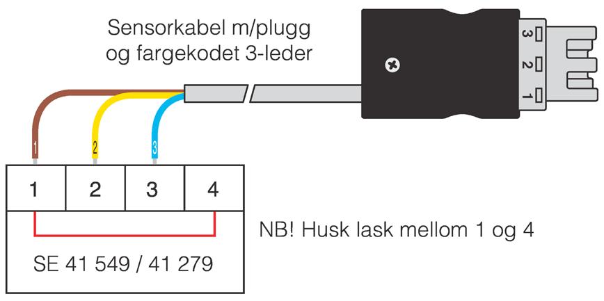 eller SE 41 279 Sensorkabel med snabbkontakt och 3 färgkodade