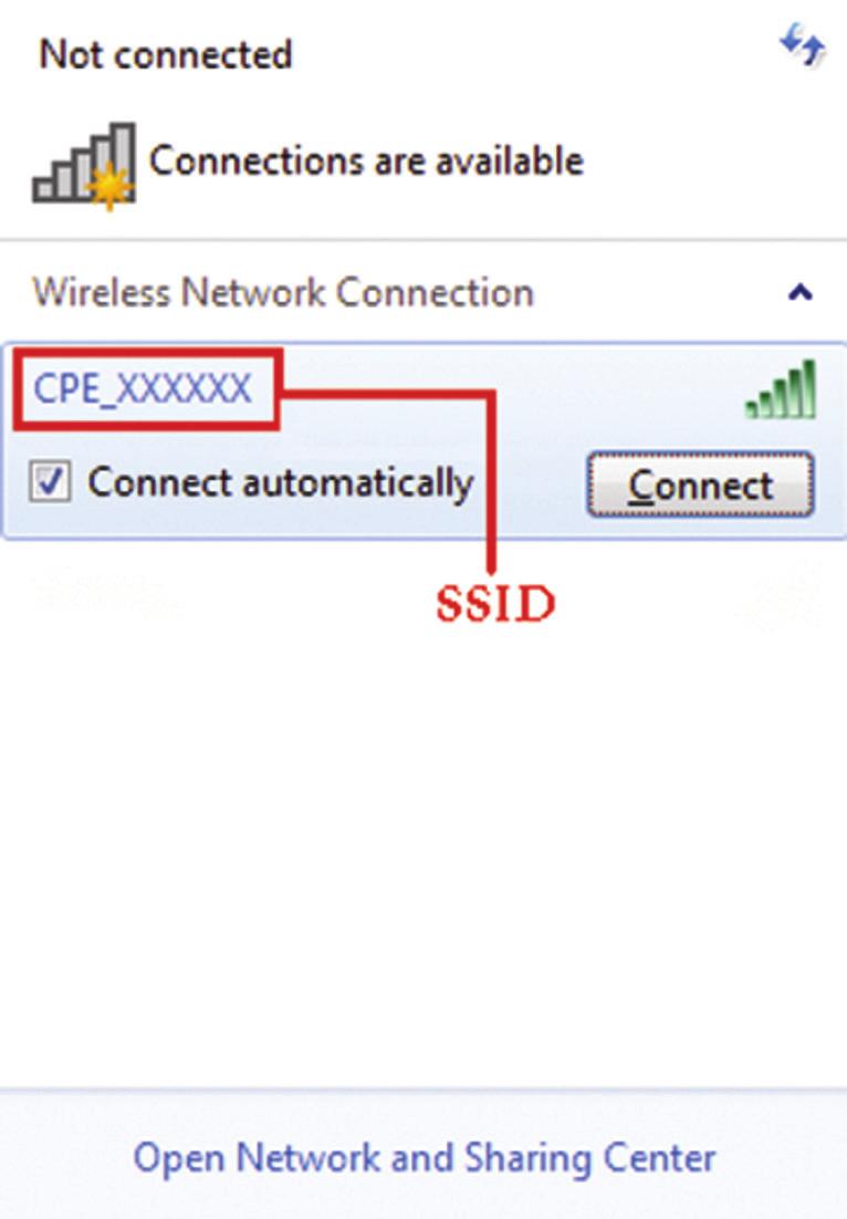 3. Välj SSID (Wi-Fi-namn), Tele2_XXXXXX för enheten och klicka sedan på Anslut.