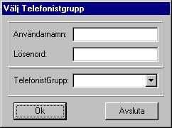 Nu försöker telefonistplatsen att försöka koppla upp sig mot katalogservern, om uppkopplingen lyckas kommer en dialog liknande denna att visas: (Denna dialog visas inte om telefonisten endast har
