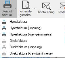 ÅTERUTSKRIFT AV PÅMINNELSE/KRAV Det är möjligt att skriva ut