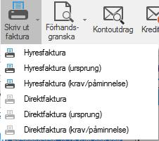 ÅTERUTSKRIFT AV PÅMINNELSE/KRAV Det är möjligt att skriva ut