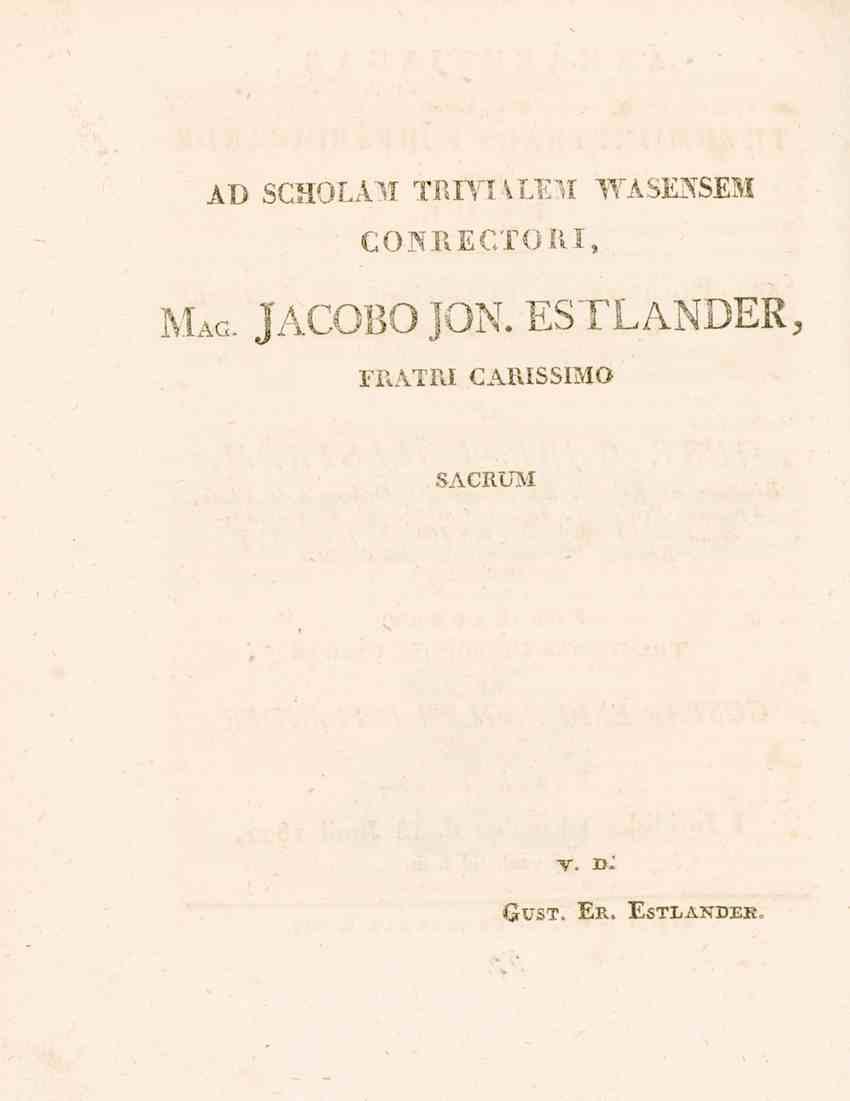 AD SCHÖLAM TIIIYULEM' WäSENSEM CONRECTORI, Mag. jacobo jon.