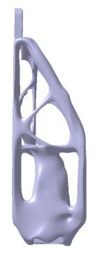 Om flera fästen skulle tillverkas vore det snabbast att skriva ut dessa fästen stående (Figur 39 a). Då skulle 10 fästen kunna skrivas ut samtidigt i en byggyta på 250 mm x 250 mm x 300 mm.