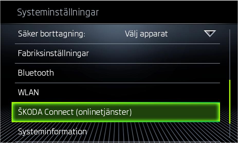 Vänta tills infotainmentsystemet bekräftar