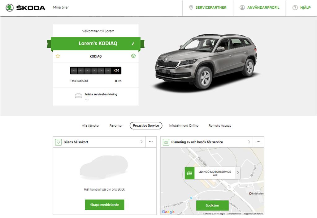 Connect Portal Planering av besök för service Med tjänsten Planering av besök för service kan din bil skicka information till din servicepartner om att service förestår.