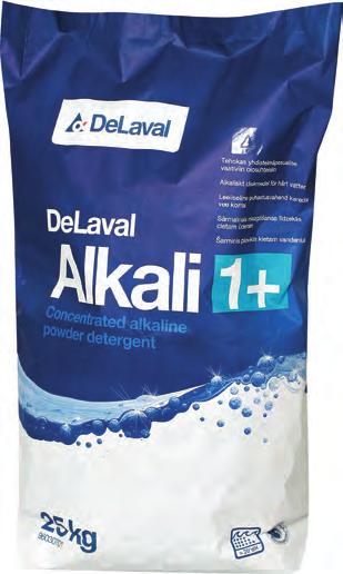 DeLaval pulverdiskmedel 1+ effektivt, lättlösligt pulver 2:10 96030701 25 kg 96030101 10 kg Valet av diskmedel är mycket viktigt för att erhålla bästa mjölkhygien.