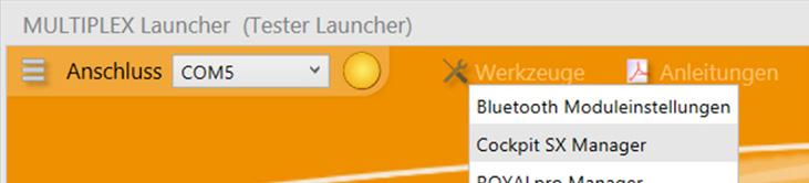 18 Uppdatering Programvaran i COCKPIT X M-LINK kan uppdateras med hjälp av den medföljande mini-ub-kabeln och den kostnadsfria programvaran MULTIPLEX launcher.