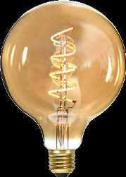 Die Serie besteht aus eine Vielzahl populärer Formen in golden gefärbtem Glas mit langen Spiral-Filamenten. Das Licht ist warm und gemütlich. Die komplette Serie ist dimmbar.